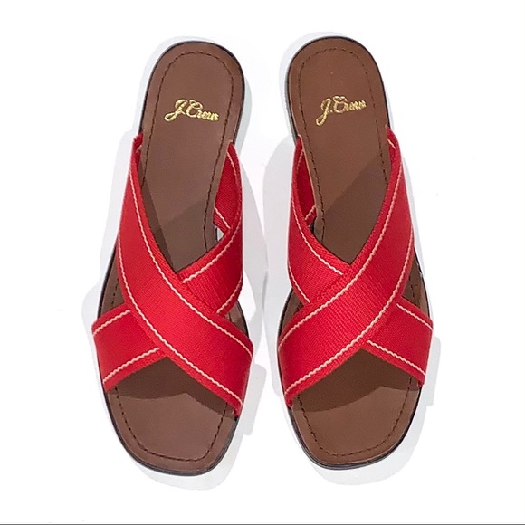 NEW J. Crew Skinny Stripe Webbing Flat Sandals - Picture 2 of 8